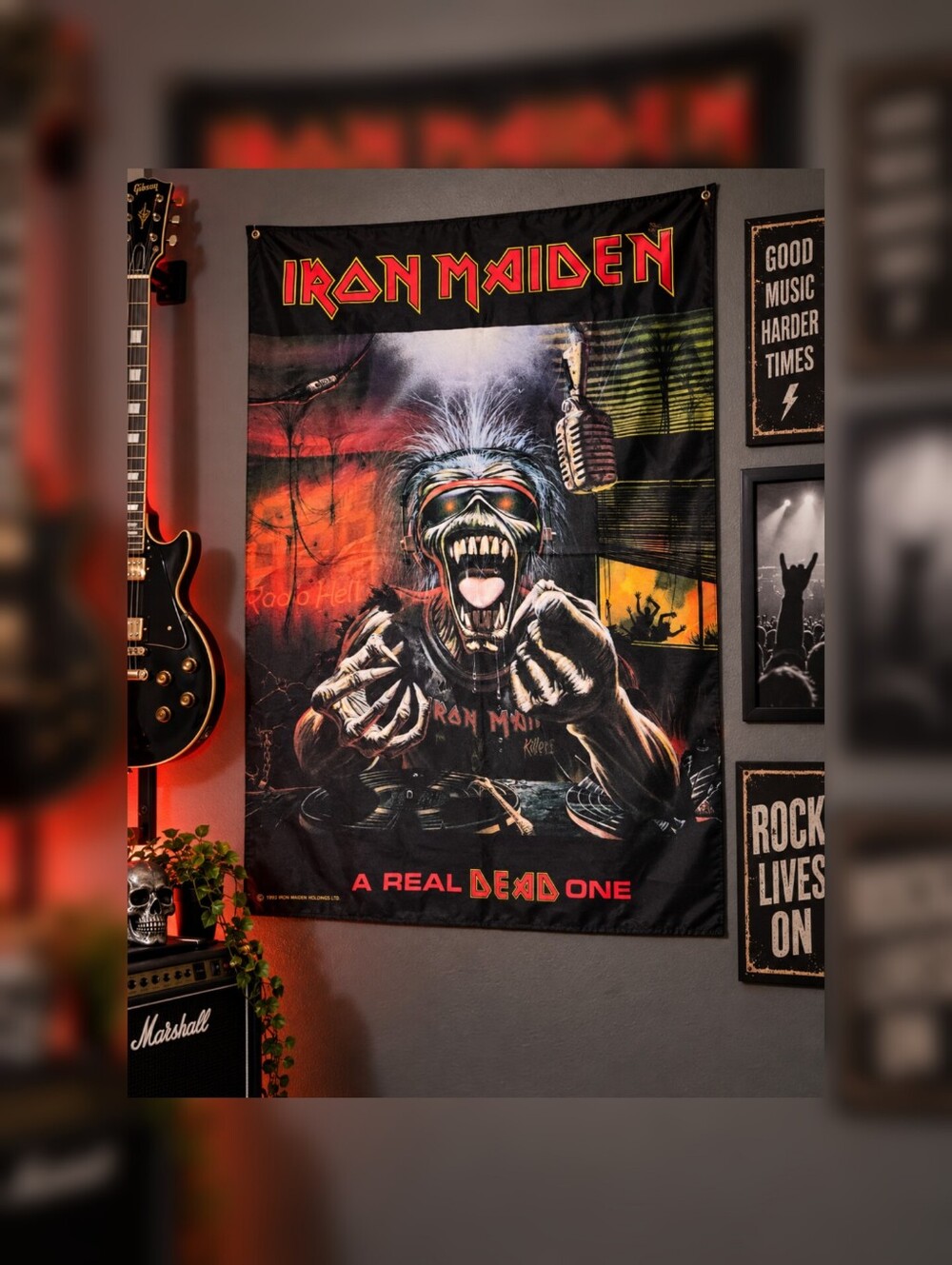 Vintage Iron Maiden A Real Dead One Wall Flag 1993